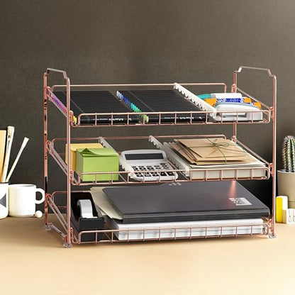 Simple Houseware 3-Tier Stackable Can Organizer Rack 36 Cans, Rose Gold - color: Rose Gold