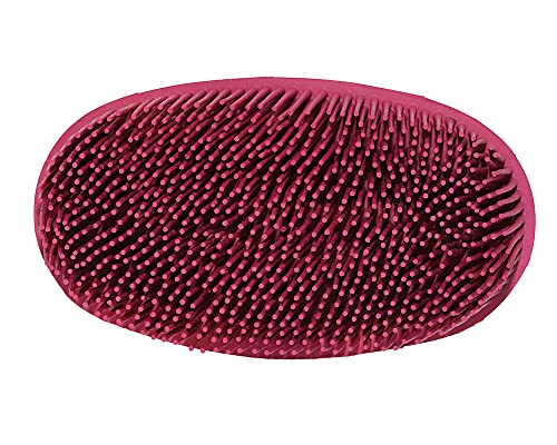 Grewal® Equestrian Grooming Bundle Kit - Comfy Pet Grooming & Bathing Glove - Oval Face Soft Bristles - Great for Thin & Sensitive Skin (Pink) - color: Pink