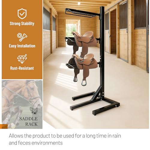 3 Tier Saddle Rack Heavy-Duty Saddle Stand for English and Western