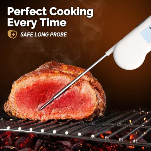 0.5 Sec Instant Read Grill Meat Thermometer Digital Food Cooking BBQ, White - color: White