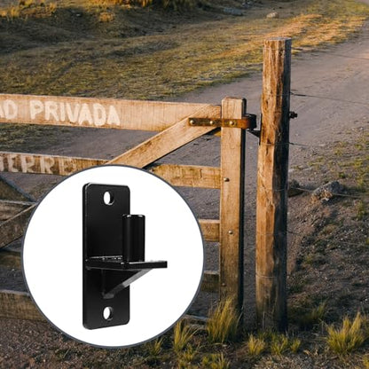 Wall Mount Gate Hinges, Black Farm Gate Hinge, 4 Pack Chain Link Fence Gate Hinge with 5/8 Hinge Pin (Screws Included), Heavy Duty Gate Hinges for Metal Gates Wooden Fences… - color: Black-4PCS