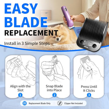 Size 3/4HT Detachable Pet Grooming Clipper Blade with Steel Cutter, 3/4 Inch (19 mm) Cut Length, Black, Compatible with Andis, Oster A5, Wahl KM10, 1 Pack - color: Black, size: 3/4HT 19mm