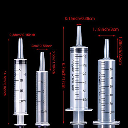 Frienda 4 Packs Syringes Without Needles,20 Ml and 60 Ml - size: 20 ml and 60 ml