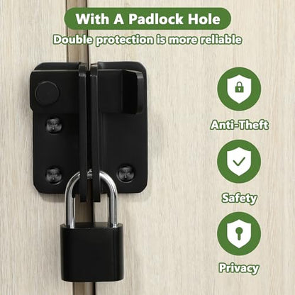 Mooche Flip Latch Gate Latch with Padlock Hole, Black-1Pack 2.48"*2.08" - color: Black, size: 1 pack-Stainless Large size