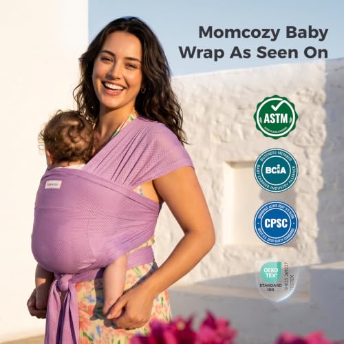 Momcozy Baby Wrap Carrier, Easy-On 2-Piece Design, Air Mesh Cooling - color: Air Mesh-Lavender Mist