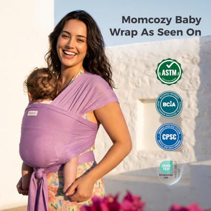 Momcozy Baby Wrap Carrier, Easy-On 2-Piece Design, Air Mesh Cooling - color: Air Mesh-Lavender Mist