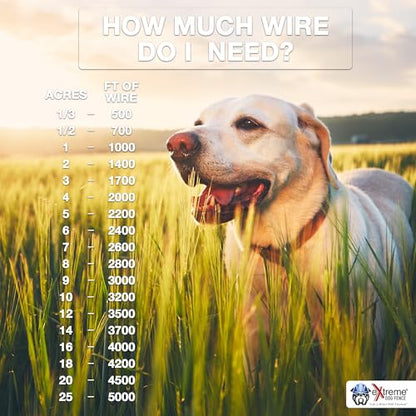 Underground Electric Dog Fence Kit, Pro Grade, 1-Dog, 1000 ft - size: 1000 ft