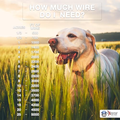 Underground Electric Dog Fence Kit, Pro Grade, 1-Dog, 500 ft, DIY Install - size: 500 ft