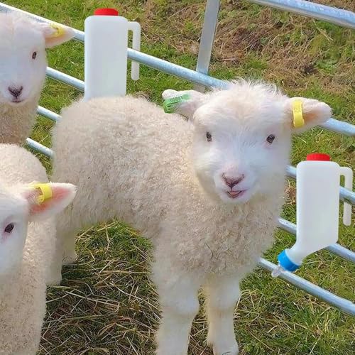 Lamb Feeding Bottle, 5 Pack Thickened Hanging Goat Bottles, 500ML Milk Feeder Bottle for Small Animal Livestock