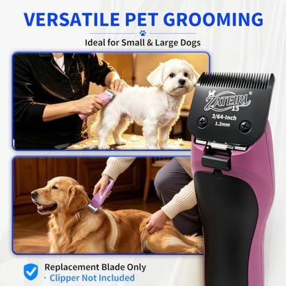 Size 15 Detachable Pet Grooming Clipper Blade with Steel Cutter, 3/64 Inch (1.2 mm) Cut Length, Black, Compatible with Andis, Oster A5, Wahl KM10, 3 Pack - color: Black, size: 15# 1.2mm - 3 Pack