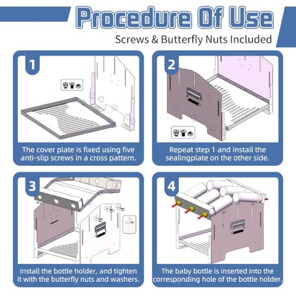 6-Slot Lamb Feeding Station with 8 Bottles & 6 Nipples