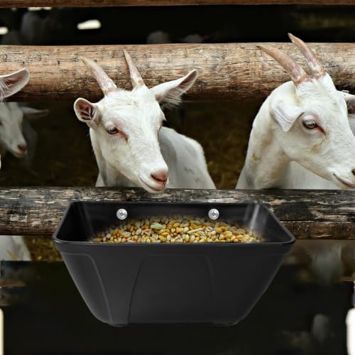 2 Hanging Feed Troughs & 2 Veggie Feeder for Chickens, Goats, Ducks - color: Charcoal