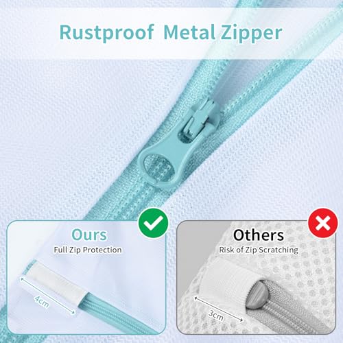 OTraki 12x16 Inch Mesh Laundry Bag 2 Pack Small Lingerie Sock Bag Washing Machine Soft Fine Mesh Zipper Laundry Bra Underwear Wash Bag for Home Travel Don't Drying, Melting 140-176℉ White - size: 12 x 16 inch