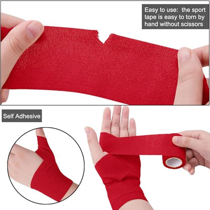 BQTQ 40 Rolls Self Adhesive Bandage Wrap 2 inch Self Adherent Tapes(Red) - color: Red, size: 2 Inch