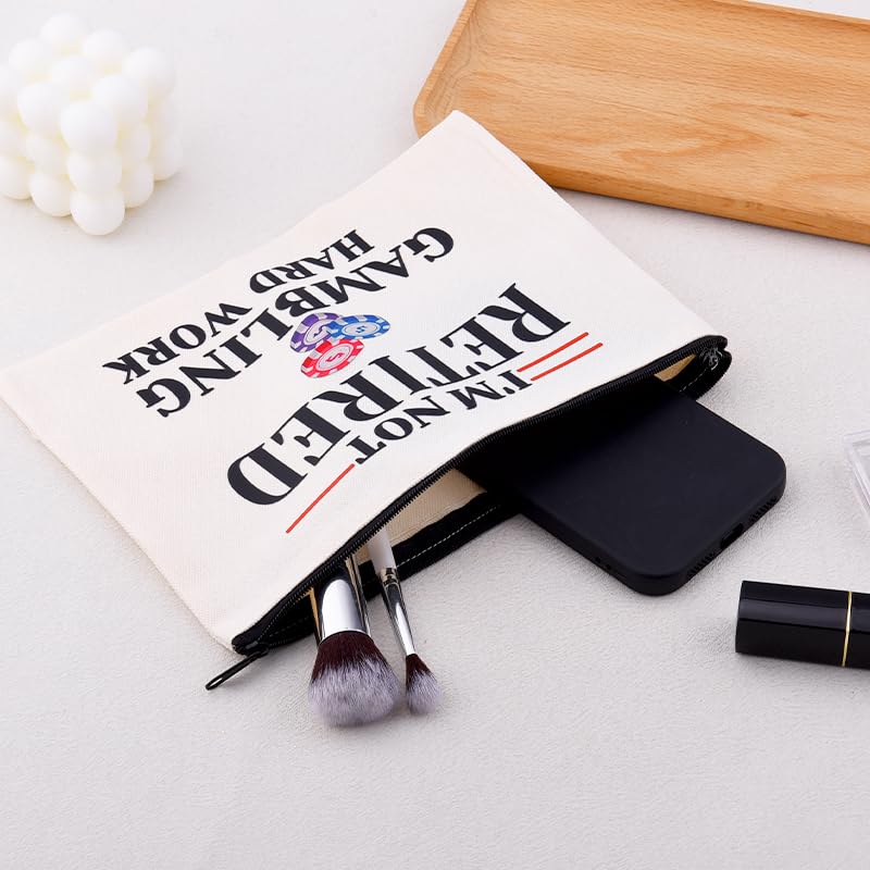 Funny Casino Makeup Bag for Gambling Lovers Slot Machin Gifts Travel Toiletry Bag Pouch Zipper Cosmetics Bag for Gamblers Family Friends Gambling Gift Grandfather Grandmother Retirement Present - color: Gambling