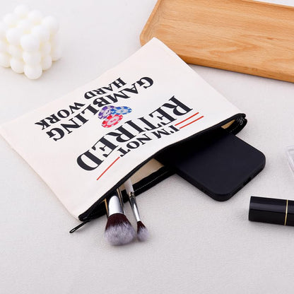 Funny Casino Makeup Bag for Gambling Lovers Slot Machin Gifts Travel Toiletry Bag Pouch Zipper Cosmetics Bag for Gamblers Family Friends Gambling Gift Grandfather Grandmother Retirement Present - color: Gambling