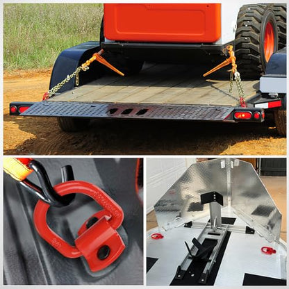 Nilight 4 PCS 1/2" D Ring Tie Down Anchor Bolts on Trailer | Heavy Duty Rings with Screws Bolts on Trailer Truck Bed Cargo 12000 Lbs Break Strength Hook Red - color: Red
