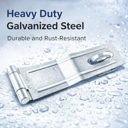 6 Inch Heavy Duty Safety Hasp Lock, 2Pk Thick Steel Barn Latch - color: Zinc Plated, size: 6 Inch