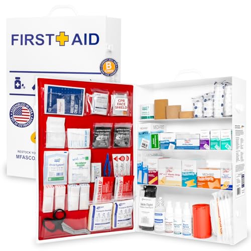 MFASCO 4 Shelf Workplace First Aid Kit | Class B 2021 OSHA/ANSI Compliant - size: 4 Shelf, style: Standard ANSI/OSHA