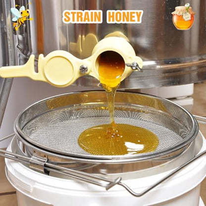 Nuogo 2 Set Honey Strainer for 5 Gallon Bucket Stainless Steel Honey Filter Double Sieve Strainer Bee Keeping Equipment Filter Bee Keeping Extract Tools