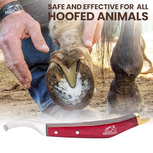 Equine Care Farrier Hoof Knife, Right-Handed, Brass Cap for Horse Shoeing - style: Right Handed