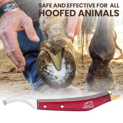 Equine Care Farrier Hoof Knife, Right-Handed, Brass Cap for Horse Shoeing - style: Right Handed