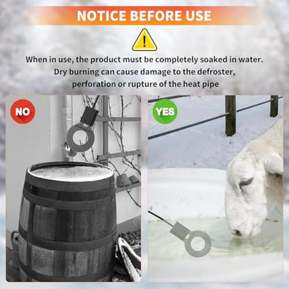 500W Utility De-Icer Submergible Cast Aluminum Chicken Water Heater for Livestock Tank Heater Bird Bath Heater in Winter - size: 500W