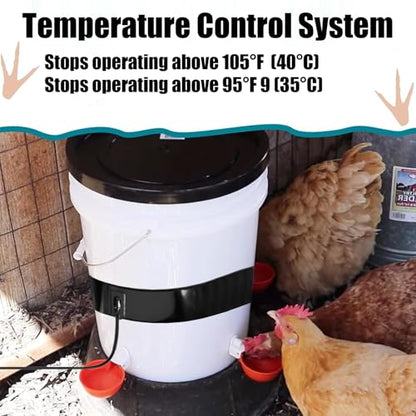 Chicken Water Heater for Winter,Replace for RentACoop Thermo Bucket Belt,Fits Most 2-5 Gal Buckets,Chicken Waterer Heater,Energy-Efficient, Safe, and Durable,Prevent Icing