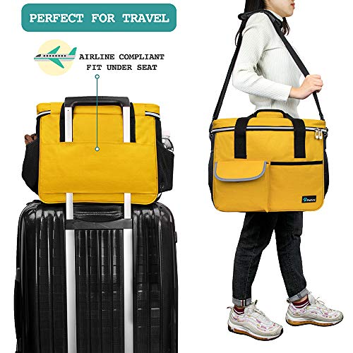 PetAmi Dog Travel Bag Organizer, Pet Supplies Diaper Tote, Yellow Medium - color: Yellow, size: Medium - 14.5"L x 8"W x 12.0"H