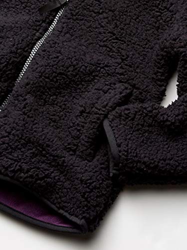 Amazon Essentials Girls' Faux Sherpa Fleece Full-Zip Jacket, Lined - color: Black, size: Large