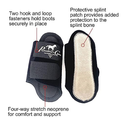 Professional's Choice Equine Competitor Front Leg Splint Boot | Hook & Loop Closure | Sold in Pairs | One Size Fits All - color: Universal Size, size: One Size