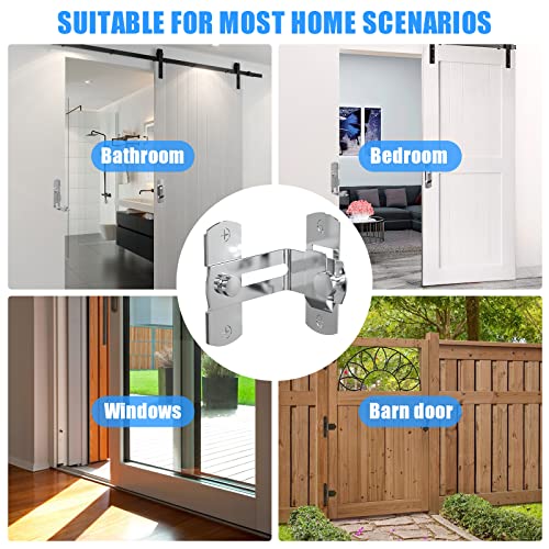 L'aimefois 90 Degree Flip Barn Door Lock, Protect Privacy, Silver - color: 2 silver