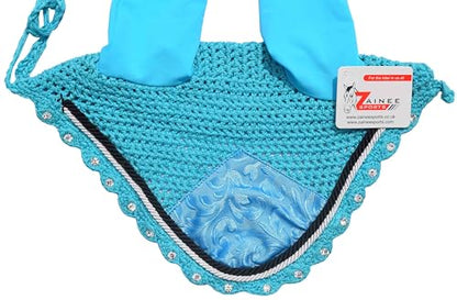 Teal Luxury Saddle Pad Set Matching Ear Bonnet | Equestrian Show Gear | Horse Riding Matchy Set | Dressage or Jumping/Hunter
