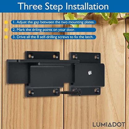 7" Flip Gate Latch Lock for Wooden Fence with Padlock Hole - size: 1 Pack