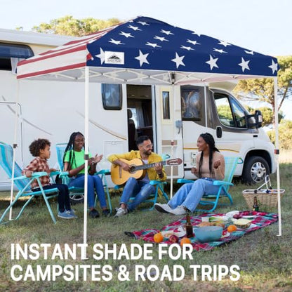 EAGLE PEAK 8x8 Pop Up Canopy Tent Easy Up Canopy Outdoor, American Flag - color: American Flag, size: 8x8