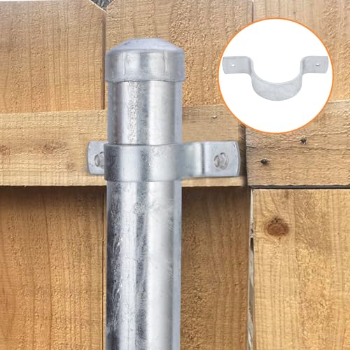 Fence Post Extender 2-3/8" OD 12" Height Heavy Duty Hot-Dip Galvanized Steel with Fence Bracket, Screws & Caps (2 Pack) - size: 12in Fence Post Extension