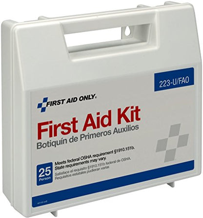 First Aid Only 223-U OSHA-Compliant First Aid Kit, All-Purpose 25-Person Emergency Kit for Business, Worksite, Home, and Vehicle, 106 Pieces (Pack of 2) - size: 2.5" x 8.4" x 9" (Pack of 2)