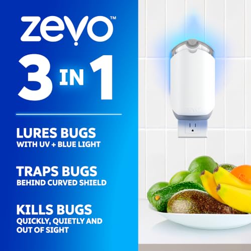 Zevo Flying Insect Trap for Fruit Flies & Gnats, 1 Plug-in Base & 1 Refills - style: 1 Device & 1 Cartridge