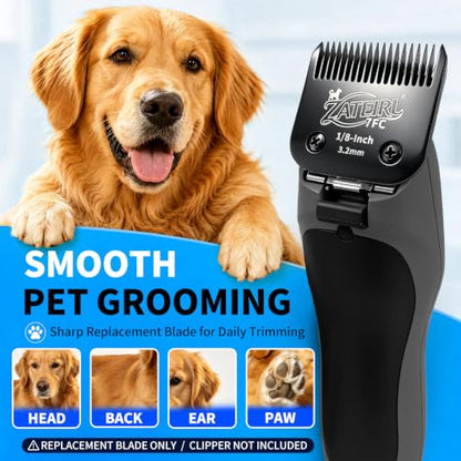 Size 7FC Detachable Pet Grooming Clipper Blade with Steel Cutter, 1/8 Inch (3.2 mm) Cut Length, Black, Compatible with Andis, Oster A5, Wahl KM10, 3 Pack - color: Black, size: 7FC 3.2mm - 3 Pack