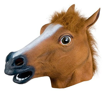 Kingmys KINGMYS Latex Horse Head Mask (Brown Horse Mask)