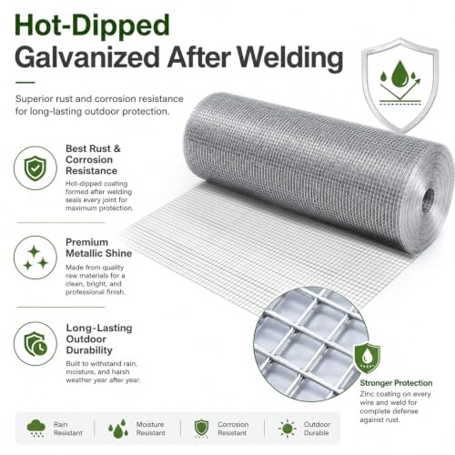 Hardware Cloth Chicken Wire Mesh 1/4 in. x 4 ft. x 100 ft 23-Gauge | Chicken Wire Fencing, Garden Fencing, Mesh Wire Fencing, Rat Wire Mesh, Gopher Wire - size: 1/4'' x 48'' x 100'