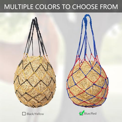 2 Pcs Slow Feed Hay Net for Horses, 34 Inch Hay Bags, Blue - size: Blue