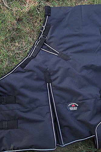 Challenger 1200D Horse Turnout Waterproof Heavy-Weight Winter Blanket Black 551G - color: Black, size: 70"
