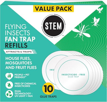 STEM Flying Insect Fan Trap Glue Reﬁll Pads, 10 Count - size: 10 Count
