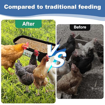 YAYODS 6 Pack Goat Feeders Hanging 3.5 Quart Chicken Feeder Waterer Trough, Goat Mineral Feeder Fence Feeder for Livestock Poultry, Duck, Black
