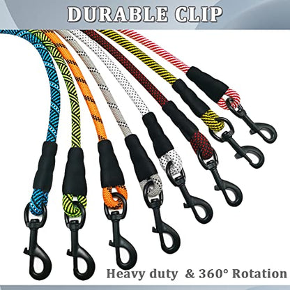 MayPaw Heavy Duty Rope Dog Leash, 3/6/8/10/12/15/20/30 FT Nylon Pet Leash, Soft Padded Handle Thick Lead Leashes for Large Medium Dogs (Blue Black, 1/2" * 8') - color: blue black, size: 1/2" * 8'