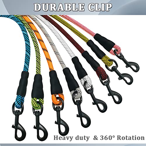 MayPaw Heavy Duty Rope Dog Leash, 3/4/5/6/7/8/10/12/15 FT Nylon Pet Leash, Soft Padded Handle Thick Lead Leashes for Large Medium Dogs (Blue Black, 1/2" * 10') - color: blue black, size: 1/2" * 10'