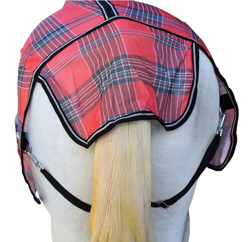 68" Horse Mesh Sheet Summer Spring Airflow Mesh 7339 - color: Red Black Plaid, size: 68 inches