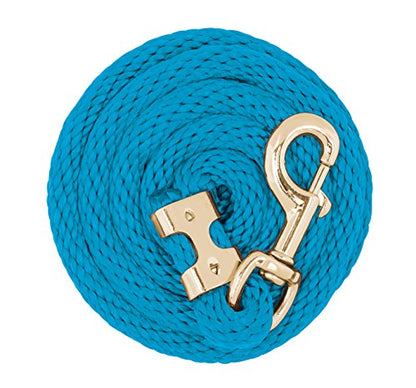 Weaver Equine 8' Horse Lead Rope with Brass-Plated Snap - color: Hurricane Blue