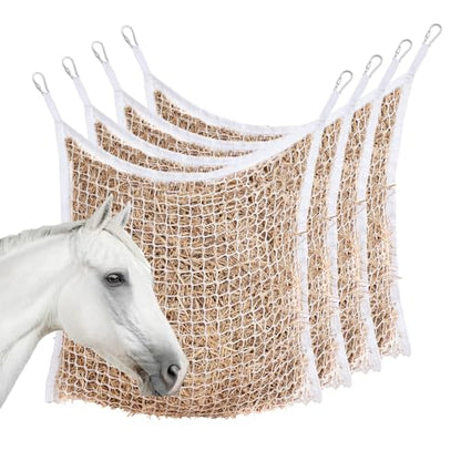 Slow Feed Hay Nets for Horses, Large Capacity Hay Bags, 4 Pack - size: 4PCS-White